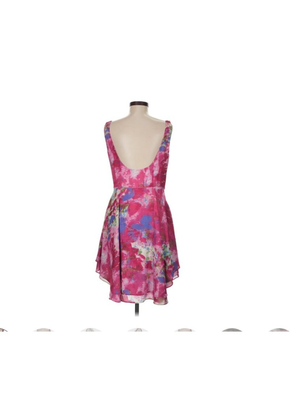 Esteban Cortazar Cocktail Dress Size 8 Pink Floral Fit Flare Watercolor Coquette - Picture 3 of 7